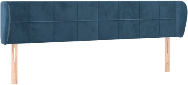 vidaXL Kopfteil mit Ohren in Dunkelblau aus Samt, Breite: 203 cm, Tiefe: 23 cm, Höhe: 78-88 cm - Bild 1