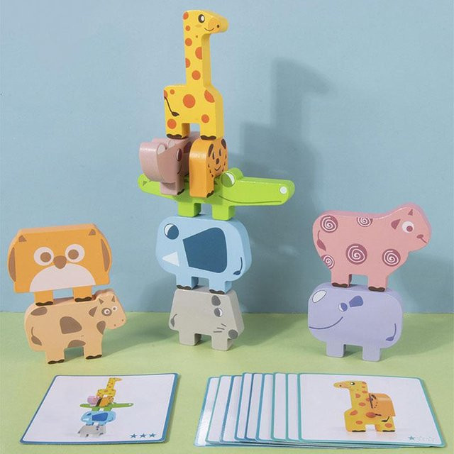 Linyi toy Holz Tier Stapelbausteine ab 2 Jahren - Bild 1