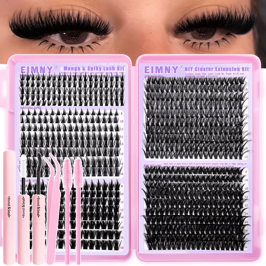EIMNY Manga & Spiky Lash Kit DIY Cluster Wimpernverlängerung, Black, Unisex - Bild 2