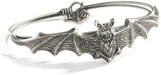 Rui Di Armband, Fledermaus, Spinnennetz Anhänger, Zinklegierung, gray, Herren - Bild 1