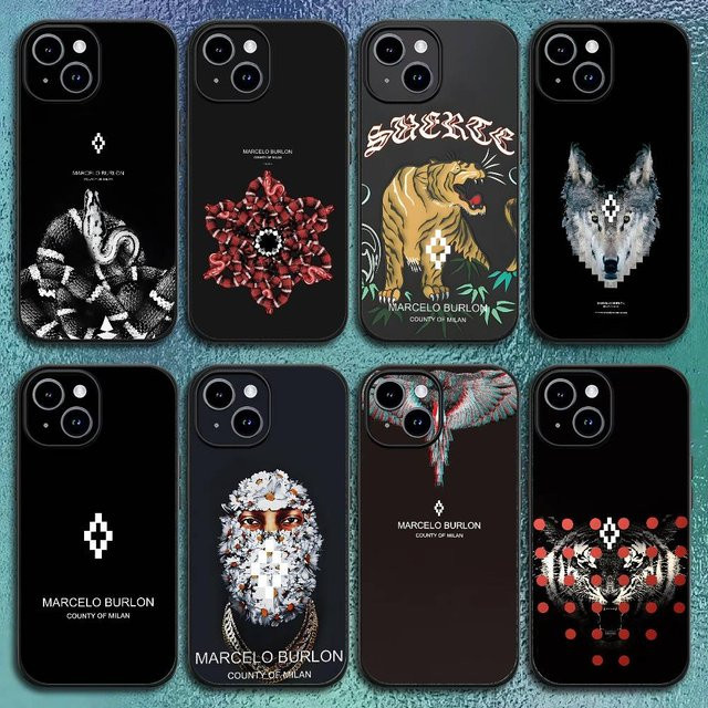 Fashion Burlons Design-M-MarceloeS Softshell Handyhülle für Apple iPhone 12 bis 17 Pro Max Plus in Schwarz - Bild 1