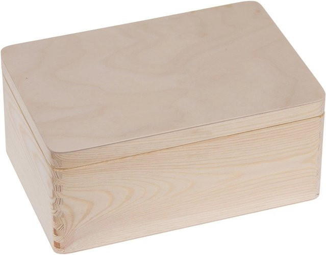 HolzFee Allzweckkiste aus Holz mit Deckel, Farbe: Braun/Beige, B/T/H: 30 x 20 x 13,5 cm - Bild 1