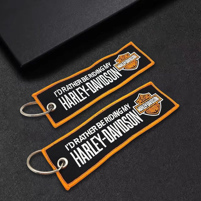Harley Davidson Schlüsselanhänger, doppelseitige Stickerei - Bild 1
