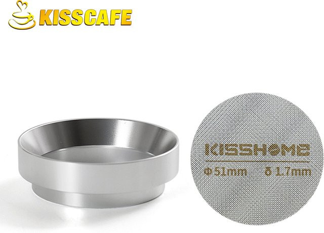 ALIKISSCAFE Magnetischer Espresso Dosierring für Siebträger in Schwarz, runde Form, passend für 51mm, 54mm und 58mm Siebe - Bild 1