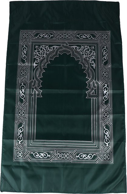 JETTING Gebetsteppich aus Polyester in Grün mit Kompass-Druck und Tragetasche, B/B/H: 100 x 60 cm - Bild 1