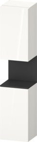 Duravit Hochschrank Qatego mit Glastüren und LED-Beleuchtung, Grau/Weiß Hochglanz, B: 40 cm, T: 36 cm, H: 176 cm - Bild 1