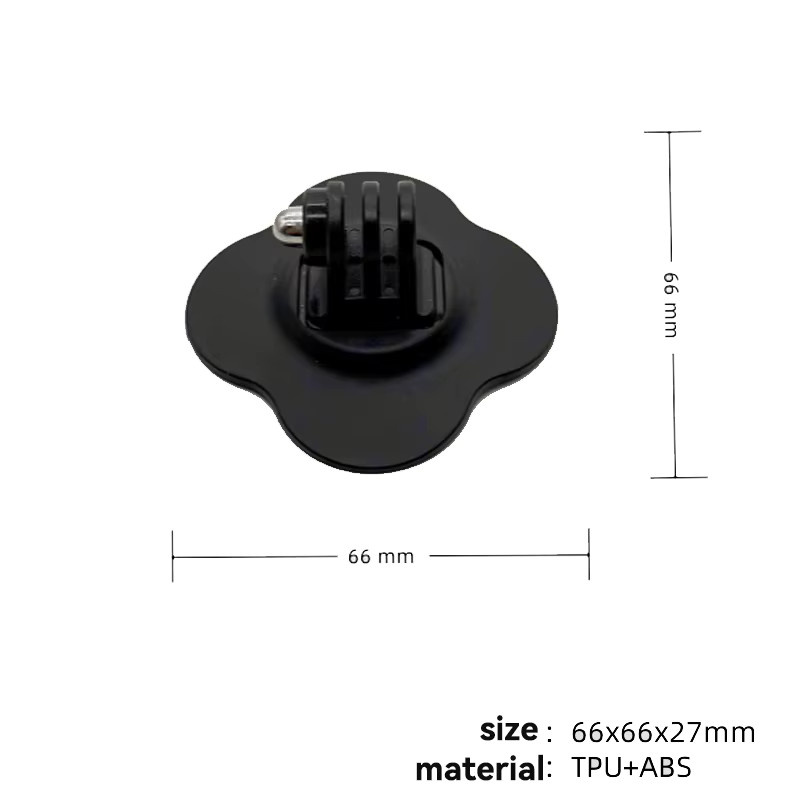 SZKOSTON Universelle flexible Helmhalterung mit gebogener und flacher Klebebasis für GoPro und Insta360 in Schwarz - Bild 2