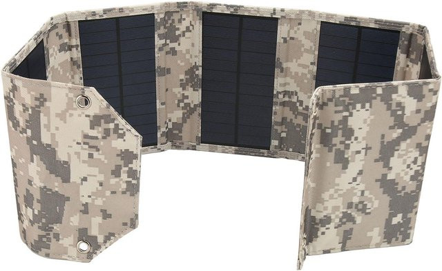 OutsideWorld Tragbares 28W Solarladegerät mit USB-Anschluss, faltbar und wasserdicht, Camouflage - Bild 1