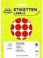 Avery Zweckform Markierungspunkt aus Papier in Rot, Durchmesser: 18 mm - Bild 1
