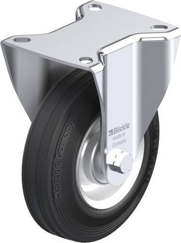 Blickle Bockrolle B-V 125R in Schwarz und Silber mit 125 mm Rad-Durchmesser und 100 kg Tragfähigkeit - Bild 1