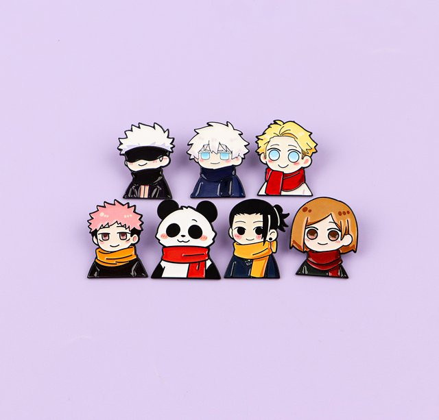 Bandai Brosche, 7-teiliges Emaille-Pin-Set, Manga-Jungen, Bunt, Damen - Bild 1