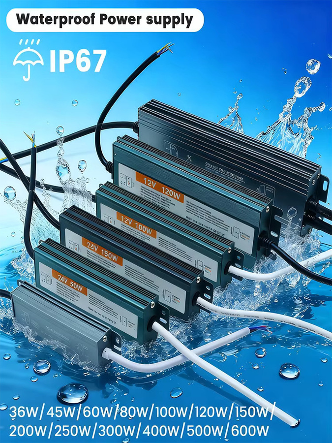 XUNATA IP67 Wasserdichter LED-Netzteiltreiber Transformator-Adapter AC 110-240 V auf DC 12 V 36 W - Bild 5