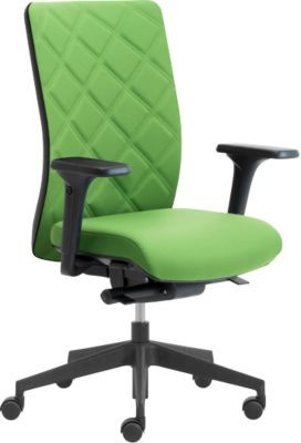 Ergonomischer Bürostuhl WIKI von Leyform in Grün mit Armlehnen und Stoff-Rücken - Bild 1
