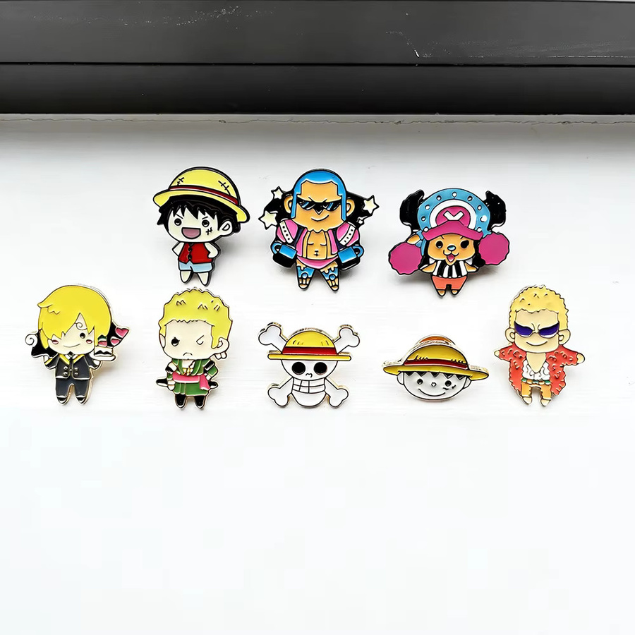 Bandai One Piece Roronoa Zoro & Monkey D. Luffy Anstecknadeln, 8-teiliges Set, Metall, Bunt / Mehrfarbig - Bild 5