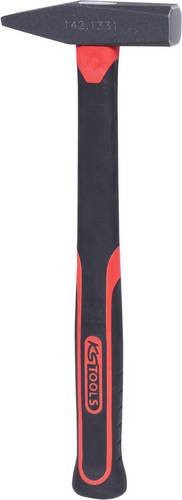 KS Tools Schlosserhammer mit Fiberglasstiel und Stahlkopf, Schwarz, 300g - Bild 1