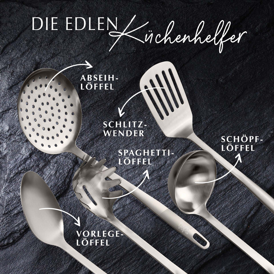 Stanley Rogers Küchenhelfer-Set aus Edelstahl in Silber, 5-teilig - Bild 3