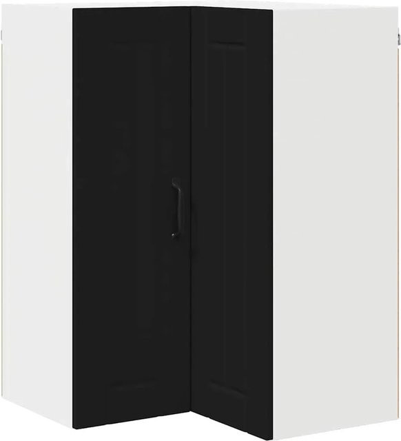 vidaXL Küchenschrank in Schwarz mit Regalfächern und Scharniertüren, B/T/H: 57 x 57 x 80 cm - Bild 1