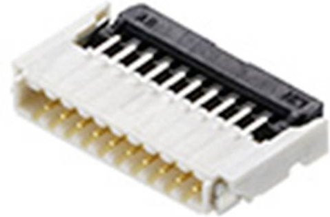 Molex FFC/FPC-Anschluss 14-polig in Weiß mit Goldkontakten, Rastermaß: 0,5 mm, Artikelnummer: 5034801400, Tape on Full Reel - Bild 1
