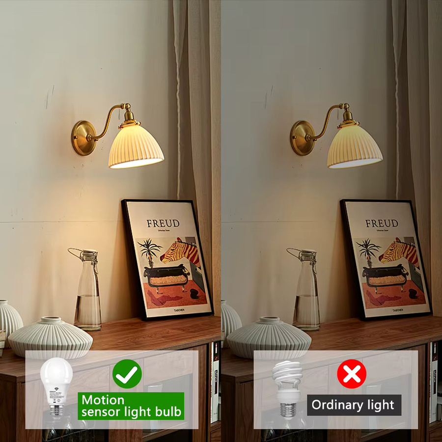 PIBAOGU 4er Set LED Nachtlicht mit Radar-Bewegungssensor, E26, 18 W, 110 V, Kaltweiß, Weiß - Bild 4