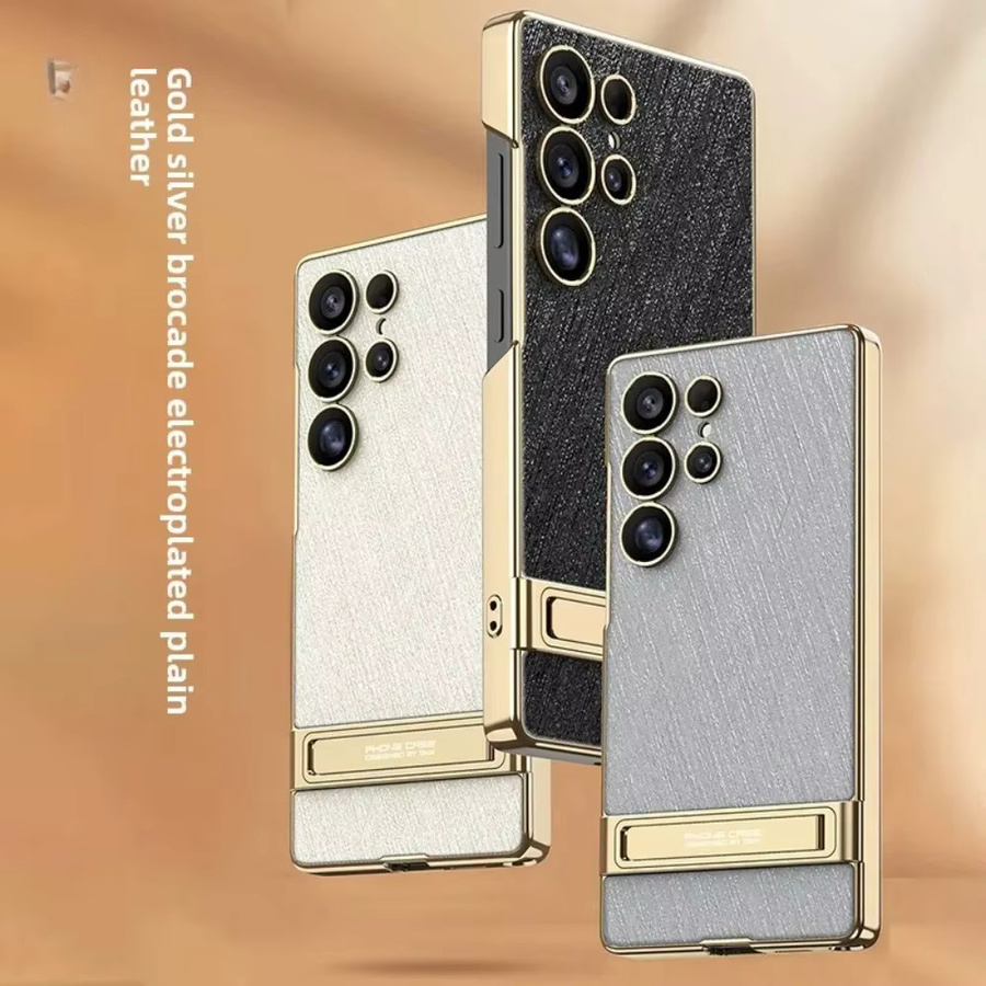 Stoßfeste PU-Leder Schutzhülle mit Kickstand für Samsung Galaxy S26, S25, S24 und S23 Ultra in Schwarz - Bild 4