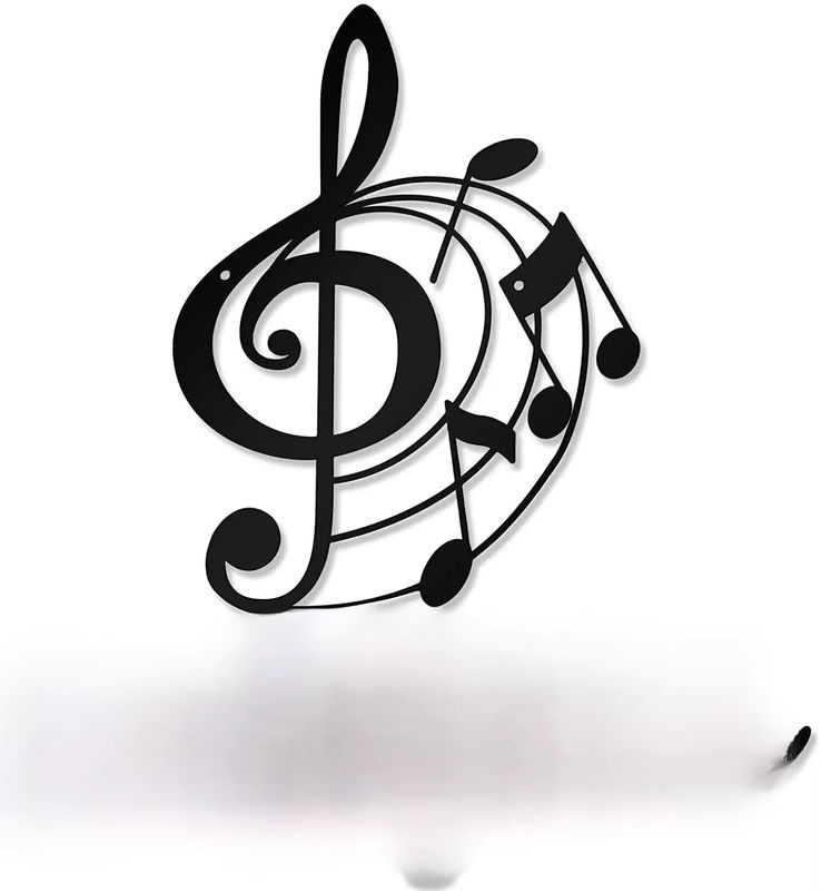 Hello young Musik Wanddekoration aus Metall mit Violinschlüssel und Musiknoten, Schwarz, 2er-Set - Bild 6