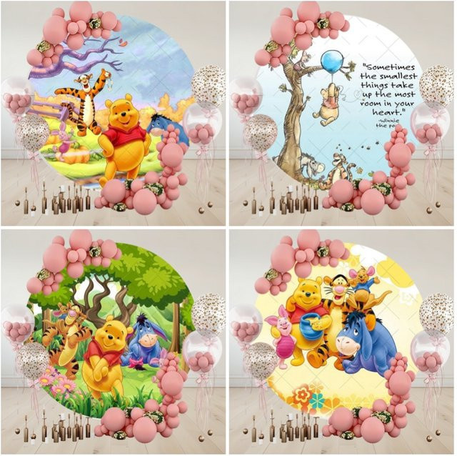 Winnie The Pooh Party-Dekoration mit Kreis-Hintergrund für Kindergeburtstage und Babypartys, mehrfarbig von Potdemiel - Bild 1