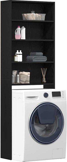 Yiwydaa Waschmaschinen-Schrank in Schwarzeiche-Optik, Schwarz, B/T/H: 64 x 24 x 190 cm - Bild 1