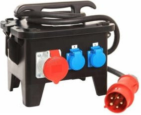 as-Schwabe Baustellen-Stromverteiler M4 400V 3-Phasen in Schwarz aus Vollgummi - Bild 1