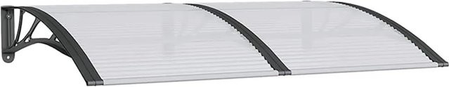 vidaXL Türvordach Schwarz aus Polycarbonat mit Aluminium, B: 150 cm, T: 100 cm - Bild 1