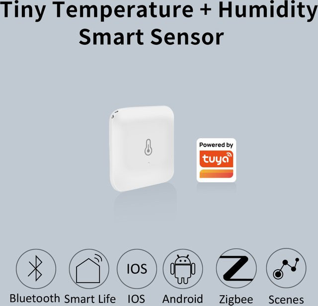 Lincukoo Tuya ZigBee Tiny Temperatur- und Feuchtigkeitssensor mit Hoch- und Niedertemperaturalarm in Weiß, kompatibel mit Smart Life - Bild 1