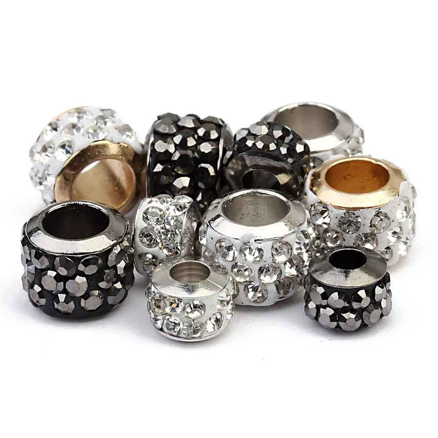 lingsai Spacer-Legierungsperlen, Strass-Kristall-Shambhala-Kugelperlen, Gold- und Silberfarben - Bild 4