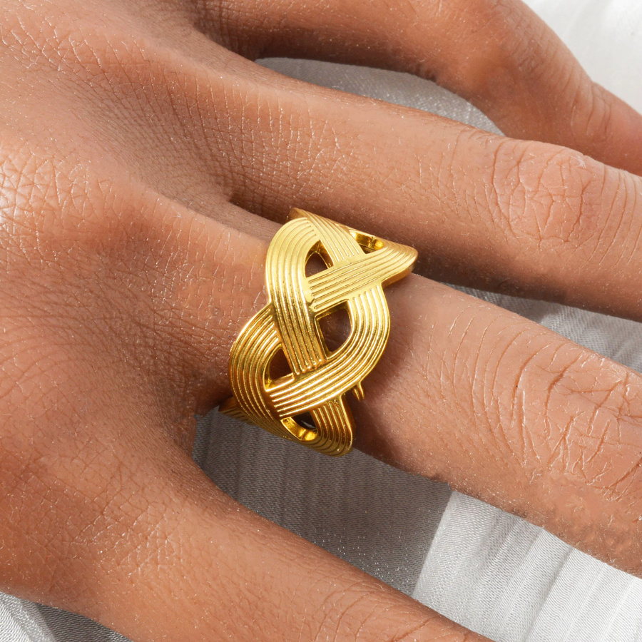 sny Ring 18K vergoldet Edelstahl, Gold, Unisex - Bild 2