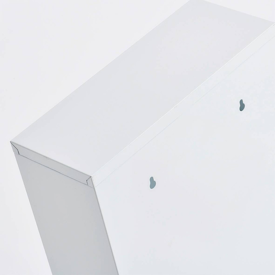 Zeller Medizinschrank aus Metall in Weiß mit Glastüren, Schloss und Regalböden, B/H/T: 12 x 60 x 30 cm - Bild 1