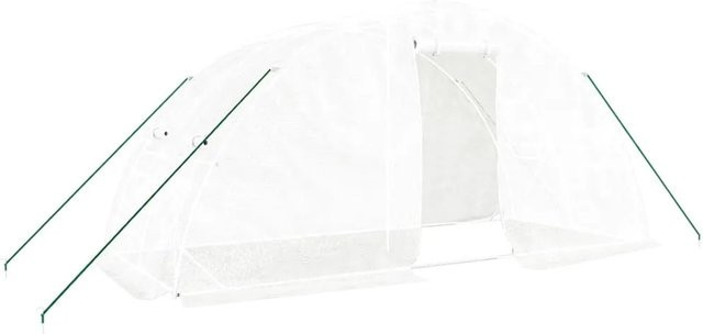 furnicato Gewächshaus mit Stahlrahmen in Weiß, Fläche: 10 m², B/T/H: 5 x 2 x 2,3 m - Bild 1