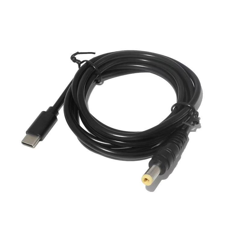 Geris Power USB-C auf DC 5,5x2,5mm Adapterkabel 65W in Schwarz für CCTV, LED-Streifen, Kameras und WLAN-Router - Bild 2