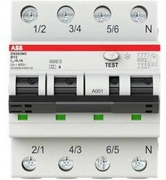 ABB RCBO FI-Schutzschalter und Leitungsschutzschalter 13A 0,1A 415V in Weiß - Bild 1