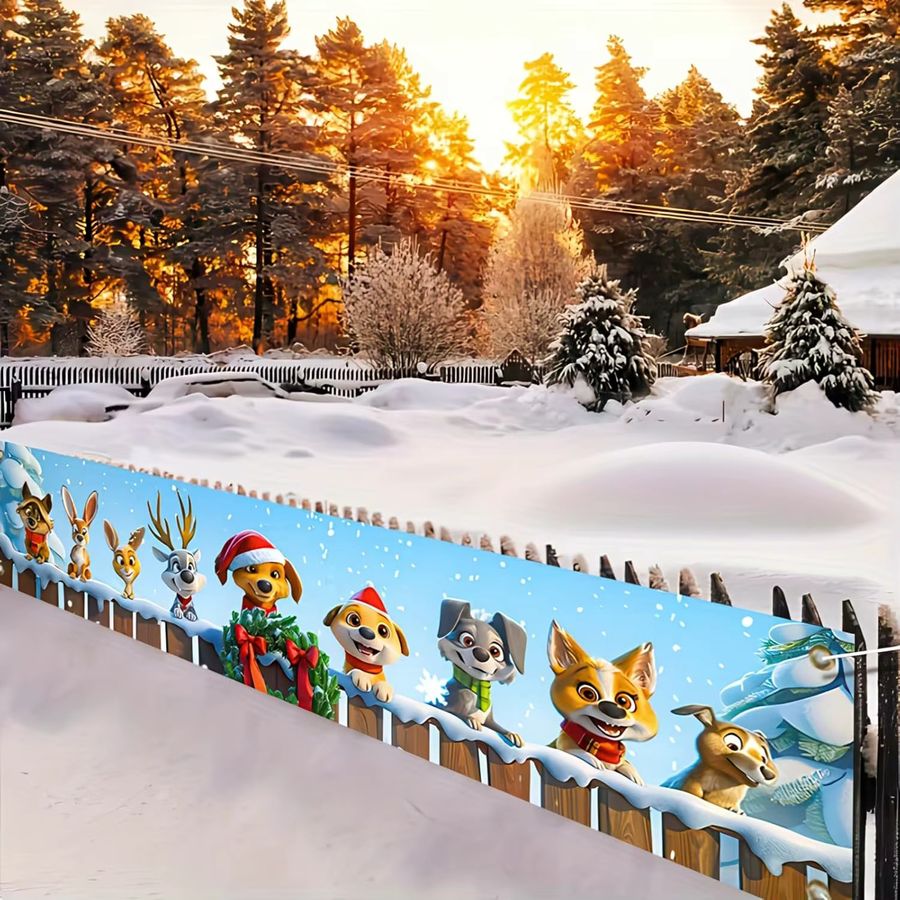 VIKAMA Weihnachtshintergrund mit Tier-Motiv, Multicolor, Banner für Party und Fotografie - Bild 5
