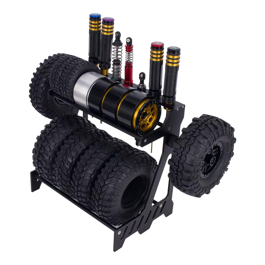 Fimonda RC Crawler Auto Reifenlagerungsrahmen Stoßdämpfer-Präsentationsständer, 1:10, Metall - Bild 2