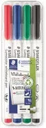 STAEDTLER Lumocolor Whiteboardmarker 4er Set, farbsortiert (Schwarz, Blau, Rot, Grün) mit feiner Spitze - Bild 2