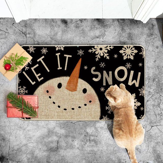 VIKAMA Weihnachts-Fußmatte für Innen und Außen, Schwarz, B/T: 60 x 40 cm - Bild 1