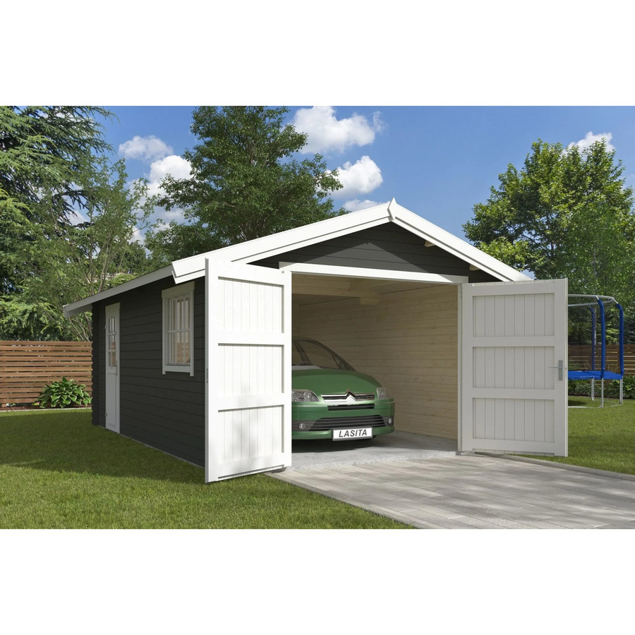 Lasita Blockgarage Yarik in Grau-Grün mit Außenmaß B/T: 473,7 x 473,7 cm - Bild 2