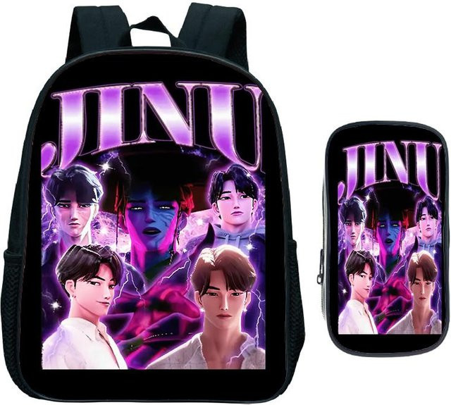 Huntrix Kinder Rucksack Set mit Federtasche Dämonenjäger Motiv für Mädchen und Jungen, 2er Set, Mehrfarbig - Bild 1
