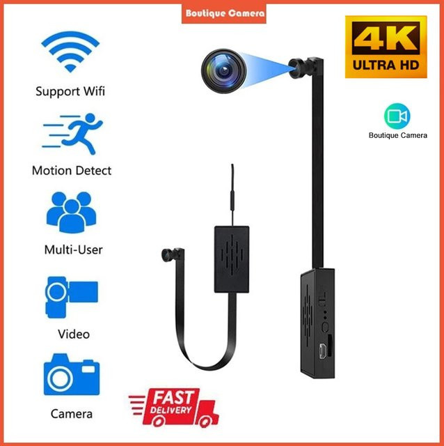 CUGUU Mini DIY 4K HD WLAN Überwachungskamera mit 128GB Speicher und Smartphone App-Steuerung in Schwarz - Bild 1
