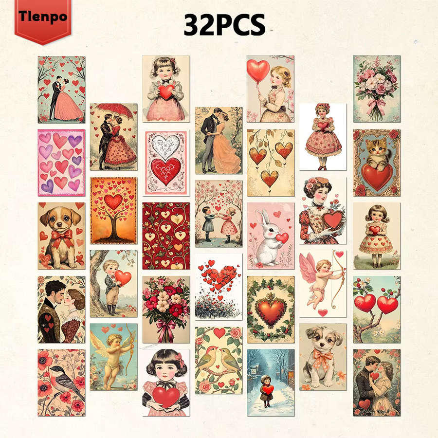 32 Stück florale viktorianische Postkarten im Vintage-Stil, botanische Illustrationen in Multicolour, hochwertige Papier-Postkarten für Dekoration und Geschenke - Bild 2