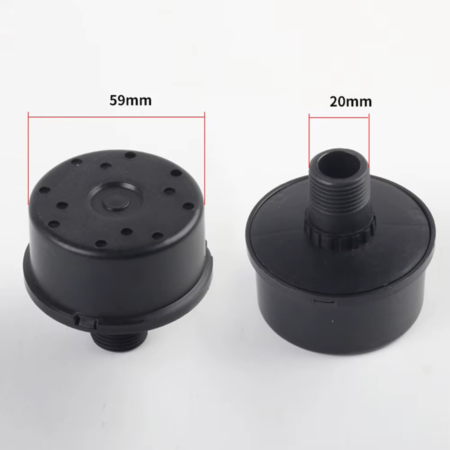 DAZZLEEX Luftkompressor-Schalldämpfer mit 20 mm Außengewinde und Einlassfilter in Schwarz für Kolben-Luftkompressoren, Luftpumpen und pneumatische Werkzeuge - Bild 3