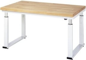 STIER Elektrisch Höhenverstellbare Werkbank Premium aus Stahl und Holz, B/T/H: 150 x 90 x 74-114 cm - Bild 1