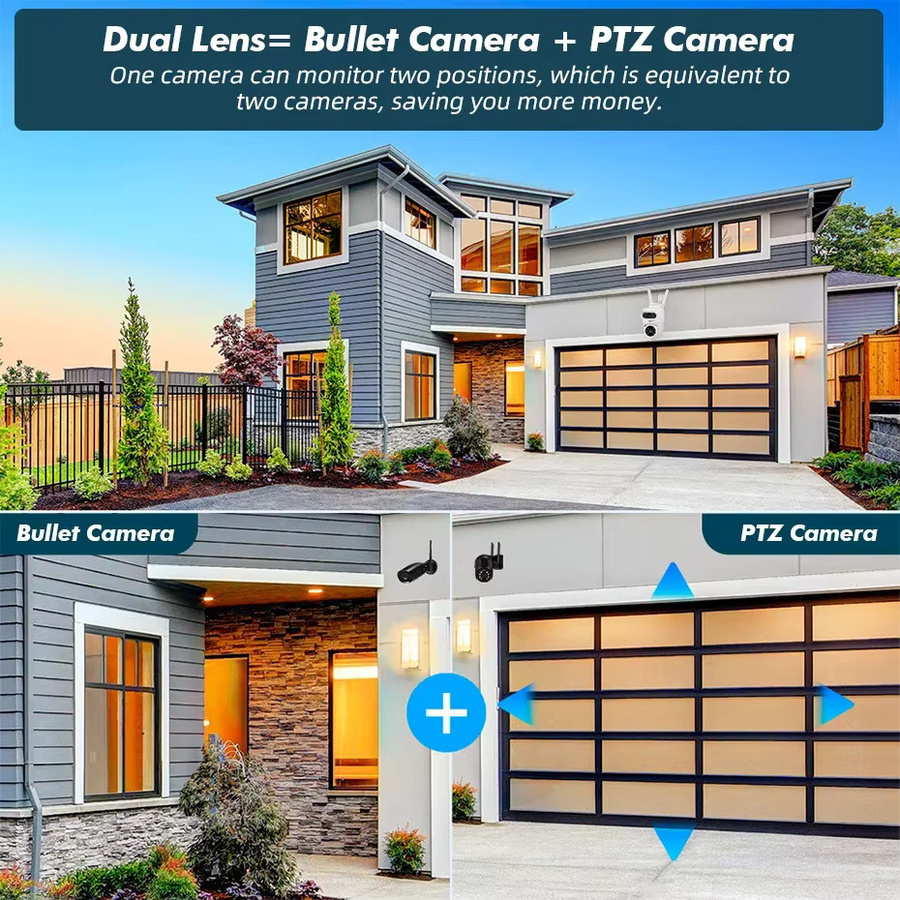 KERUI 5K 10MP Dual-Objektiv PTZ WLAN-Sicherheitskamera mit Auto-Tracking und Dual-Bildschirm für die Outdoor-Videoüberwachung in Weiß - Bild 5