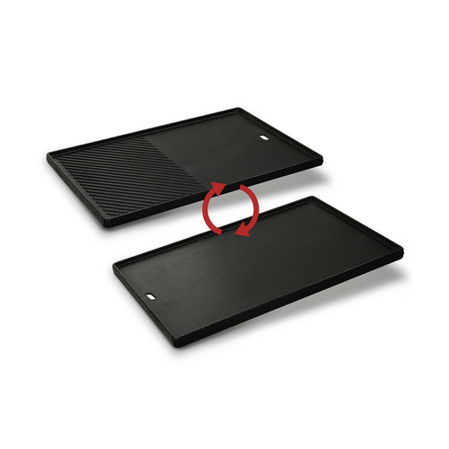Enders Switch Grid Gusswendeplatte aus emailliertem Gusseisen für Gasgrills, schwarz, H x L x B: 1,5 x 41 x 30 cm - Bild 2