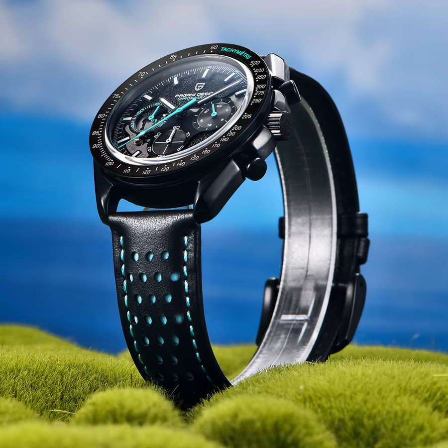 PAGANI DESIGN Chronograph, Quarz, Edelstahl, Saphirglas, Herren, Schwarz - Bild 2