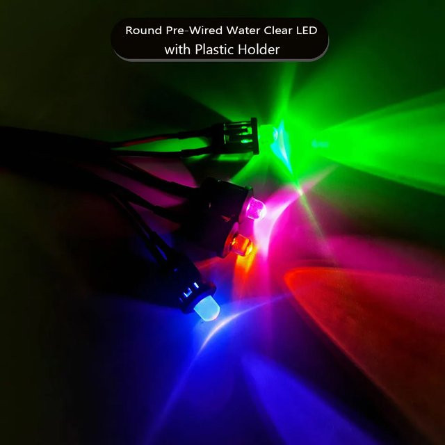 100 Stück flackernde LED-Kerzen von TiaoChongYi, 5 mm, DC5–12 V, vorverdrahtet, Multicolor, Höhe: 20 cm - Bild 1